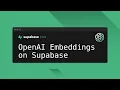 Using OpenAI embeddings on Supabase database - SupabaseTips
