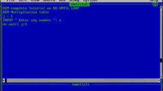 complete tutorial on Do until loop statement generate multiplication table QBASIC