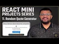 How To Create A Random Quote Generator In React Typescript With Tailwindcss using fetch API
