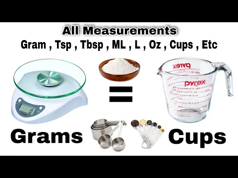 Download MP3 Baking and Kitchen Conversion Chart / Baking Measurements Grams , Cup , Tsp , Tbsp , ML , L , Oz etc