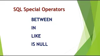 SQL operators Between In Like Is Null class 12 CS 11 IP