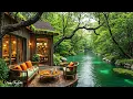 ☕Riverside Café & Relaxing Jazz | Tranquil River Sounds & Cozy Ambience for Relax and Stress Relief