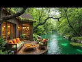 Download Lagu ☕Riverside Café \u0026 Relaxing Jazz | Tranquil River Sounds \u0026 Cozy Ambience for Relax and Stress Relief