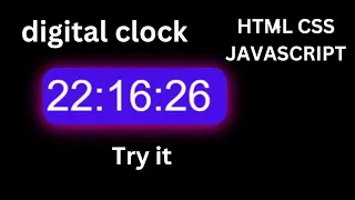 Digital Clock Using HTML CSS JavaScript digital clock in js digital clock using javascript
