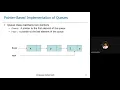 Lecture 24 Queues Pointer based implementation