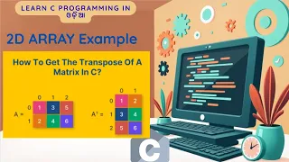 Lecture 10 session 5 C Programming in Odia Use of 2D Array Examples Transpose of element in C