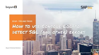 B1UP Tip How to use Console Log to detect errors