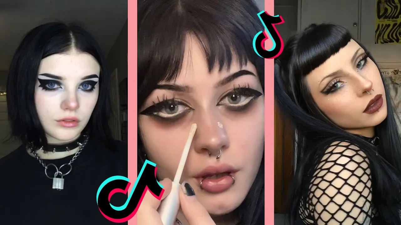 goth makeup tutorial tiktok compilation | easy goth makeup for beginners