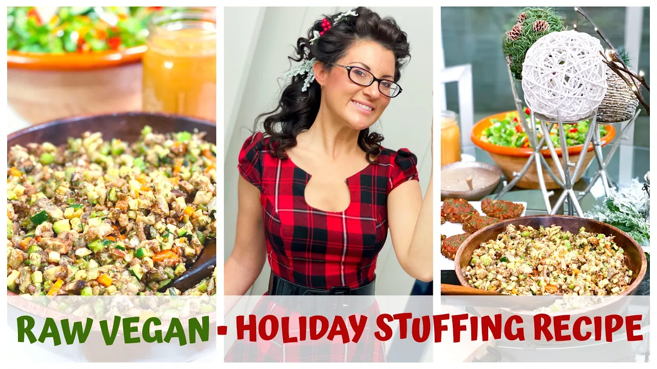 RAW VEGAN HOLIDAY STUFFING RECIPE  HEALTHY DINNER SIDE DISH  GLUTEN-FREE