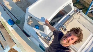 Finishing the hard dodger for offshore sailing