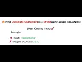 Find Duplicate Characters in a String using Java in SECONDS Best Coding Trick