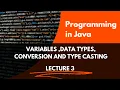 Variables DataTypes Conversion and Typecasting Programming in Java Lecture 3