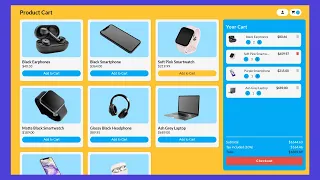 Responsive Shopping Cart Website with HTML CSS Javascript Checkout Page