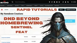 DnD Beyond Rapid Homebrew - Sentinel Feat