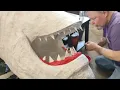 MAKING A LIFE-SIZE PAPER AND CLOTH MACHE GREAT WHITE SHARK HEAD JAWS