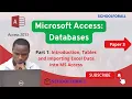 Database Part1 Introduction to Database Tables and Importing Excel Data into MS Access