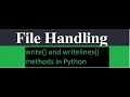 write and writelines methods in Python