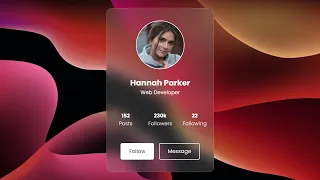 Responsive Glassmorphism Profile Card with HTML CSS Step by Step Tutorial