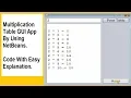 multiplication table GUI app in java by using NetBeans and Java swing code with easy explanation