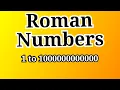 Roman Numbers 1 to 1000000000000