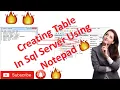Creating Table in SQL Server using NotePad