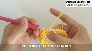 8 Left-handed How to decrease dec single crochet
