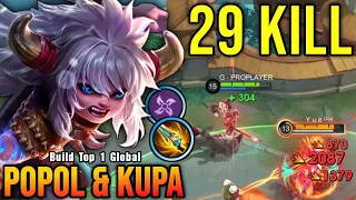29 kills popol and kupa best build gold lane build top 1 global popol and kupa mlbb