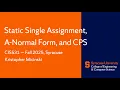 Static Single Assignment and ANF Introduction