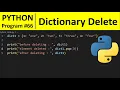 Python Program - Delete an Element From a Dictionary in Python