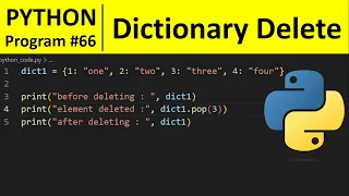Python Program - Delete an Element From a Dictionary in Python