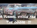Relocating the transmission tunnel on the trifive 57 Chevy blue goose lt1 Buick roadmaster body swap