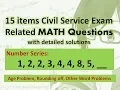 MATH 15 items CSE related Math questions meron ditong lumabas last August 12
