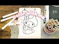 Cute Coloring My Melody Sanrio Characters Coloring page Relaxing Marker Art