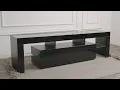 WLIVE Black TV stand with led lights Assembly 2021