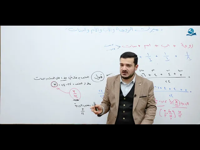 ⁣منهاج الصالحين/ ج3 / الميراث - درس 34 : ارث الزوجة مع الاب والام واكثر من بنت / المسألة : 998/ ثانيا