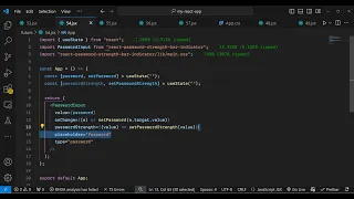 React js Tutorial to Display Password Strength Indicator Input Field Validation Meter UI in JSX