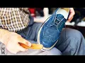 Download Lagu HANDMADE! - Making Classic Shoes with Navy Blue Suede Leather - We Tried the Double - Brogue Model