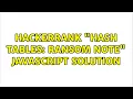 Hackerrank Hash Tables Ransom Note Javascript Solution