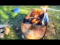 burning up some cardboard from the week