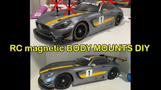 RC magnetic BODY MOUNTS how to CONVERT posts scale