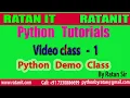 Python Tutorial Class-1 Demo Class By Ratan sir