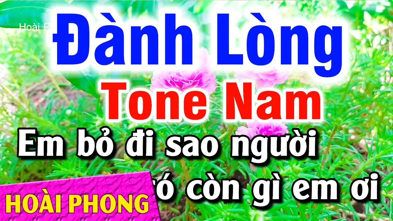 Karaoke Đành Lòng Tone Nam Bbm Nhạc Sống Phối Mới | Hoài Phong Organ