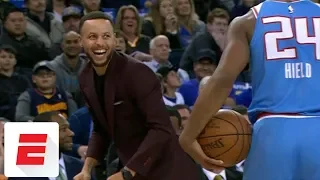 Stephen Curry trolls Buddy Hield after out-of-bounds call ESPN