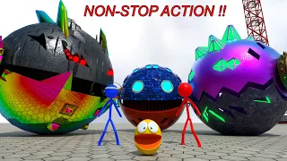 Pacman & Friends VS ROBOTS  - Incredible Solutions Against Monsters  😉