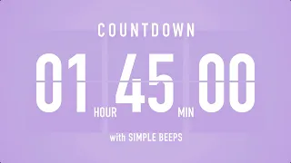 1 Hour 45 MinuteCountdown Timer Flip Clock with Bell Alerts