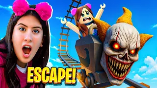Maria Clara FOGE do Parque do TERROR no Roblox! 🎡👻(Escape The Theme Park! Obby)
