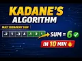 Kadane s Algorithm Maximum Subarray Sum