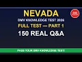Nevada DMV Permit Practice Test 2026 150 Real DMV Questions You MUST KNOW