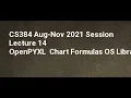CS384 Aug Nov 2021 Session Lecture 14 OpenPYXL Chart Formulas OS Library Basic