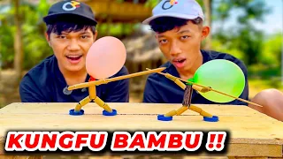 MEMBUAT PERMAINAN VIRAL KUNG FU BAMBOO !! Permainan Tradisional Seru di Rumah-Rumahan 🎋🔥